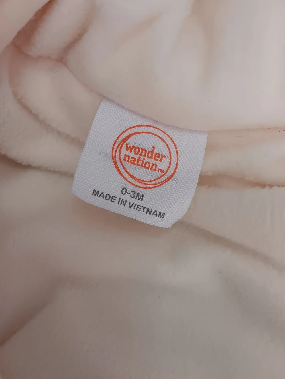 wonder nation Cream Hooded Fleece Lined One Piece Winter Body Suit Baby 0-3